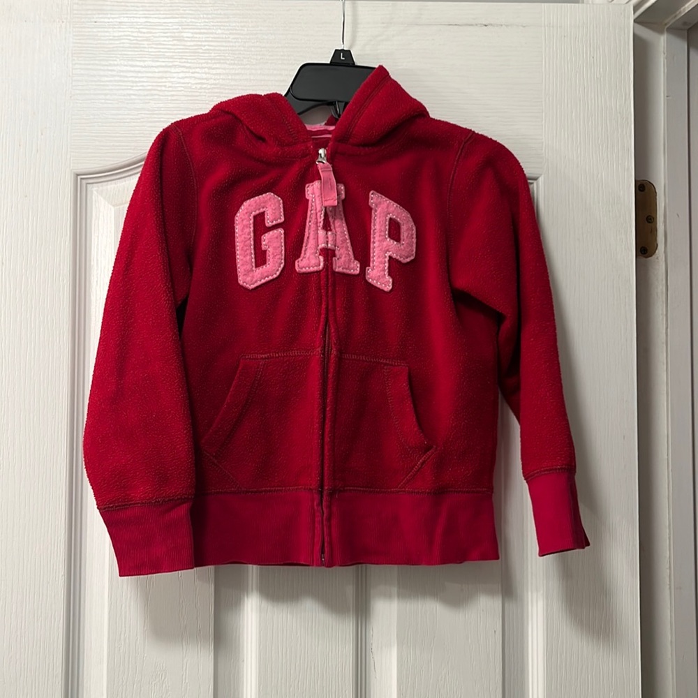 GAP girls red and pink hooded jacket